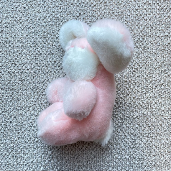 GUND Plush Bunny Rabbit Cheeks Pink White Heather Vintage 1982 Stuffed Animal - Picture 2 of 8